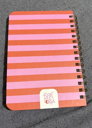 Renkli Çizgili Pembe Not Defteri - Görsel 2