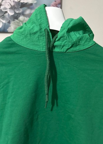 Yeşil Kapüşonlu Salaş Sweatshirt - Görsel 3