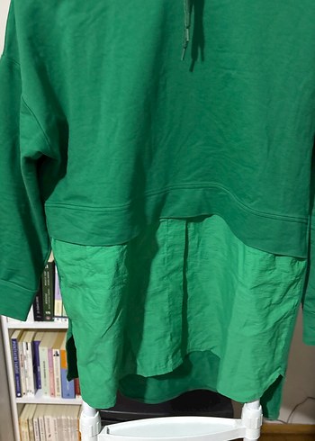 Yeşil Kapüşonlu Salaş Sweatshirt - Görsel 2