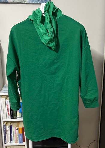 Yeşil Kapüşonlu Salaş Sweatshirt - Görsel 4