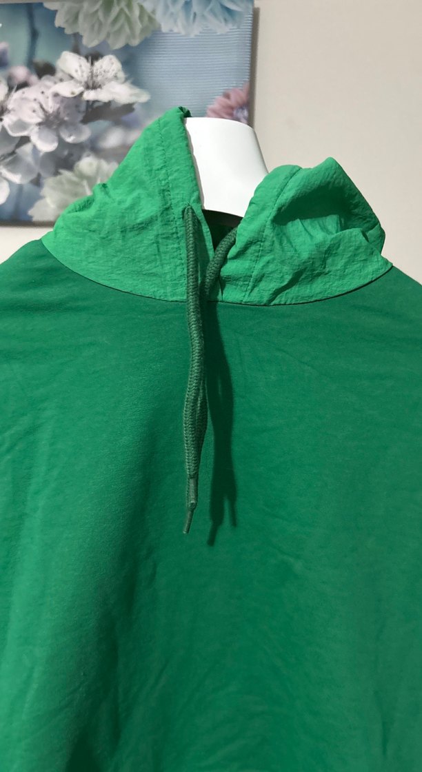 Yeşil Kapüşonlu Salaş Sweatshirt - Görsel 3