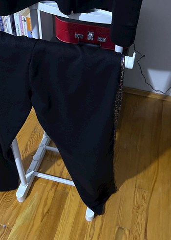 Kemerli Siyah Kadın Uzun Eşofman Takımı - Görsel 4