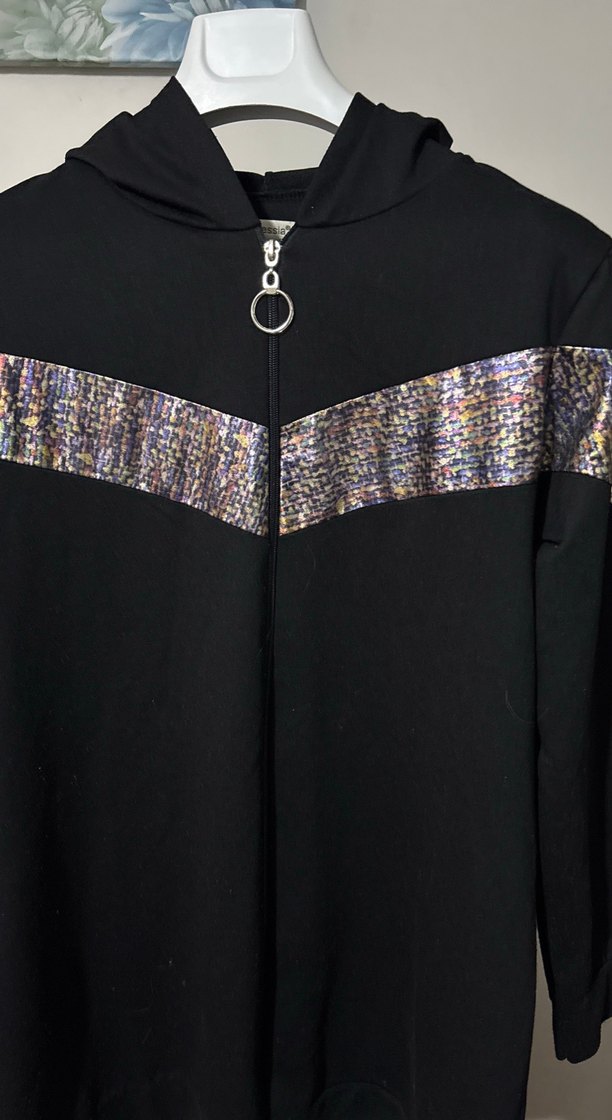 Kemerli Siyah Kadın Uzun Eşofman Takımı - Görsel 3