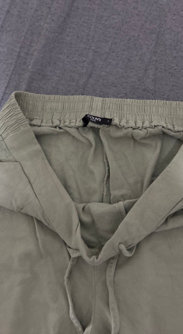 Bej Kadın Keten Salaş Pantolon - Görsel 2