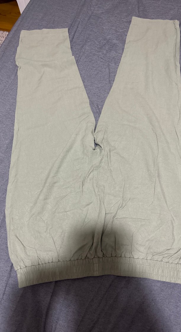 Bej Kadın Keten Salaş Pantolon - Görsel 3