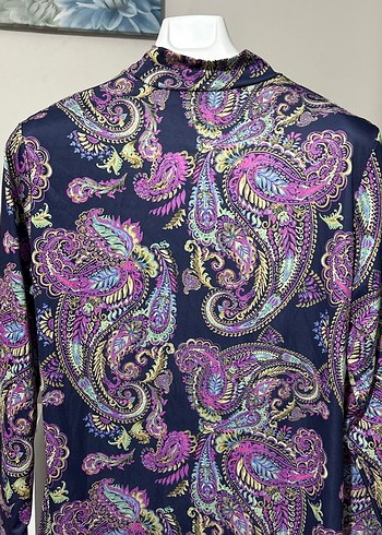 Bohem Uzun Kollu Bağlamalı Hamile Tunik Mor - Görsel 3