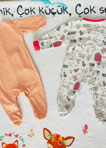 Renkli Pamuklu Bebek Tulumları 3/6 ay - Görsel 3