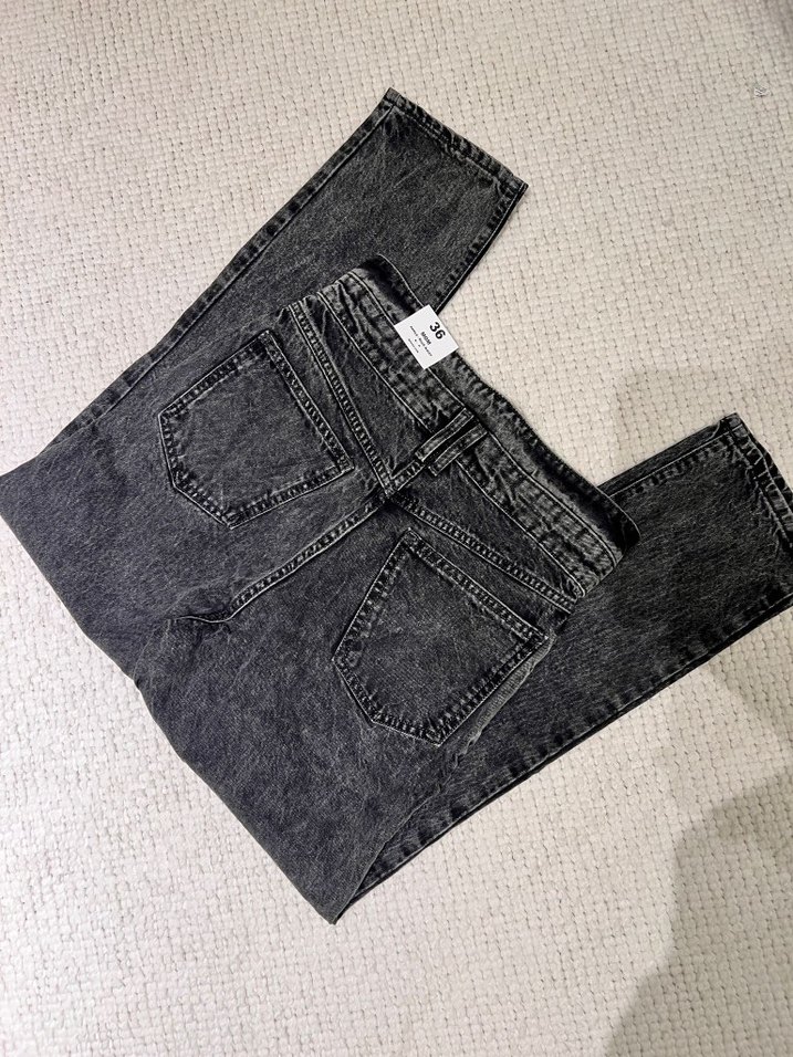 Gri Tie-Dye Regular Fit Kadın Kot Pantolon - Görsel 2