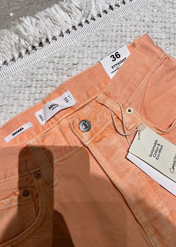 Turuncu Tie-Dye Denim Kadın Pantolon - Görsel 3