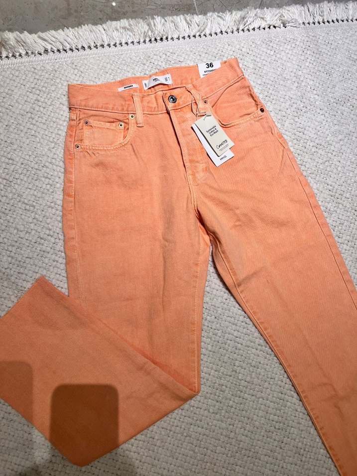 Turuncu Tie-Dye Denim Kadın Pantolon - Görsel 2