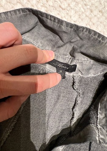 Gri Pamuklu Uzun Kollu Bohem Gömlek - Görsel 3