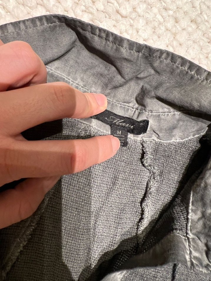 Gri Pamuklu Uzun Kollu Bohem Gömlek - Görsel 3