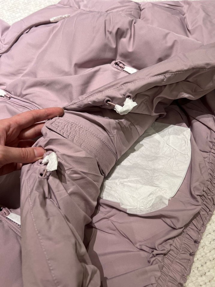 Mor Kapüşonlu Fermuarlı Kadın Kışlık Mont - Görsel 3