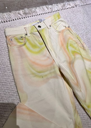 Renkli Tie-Dye Desenli Midi Kadın Pantolon - Görsel 2