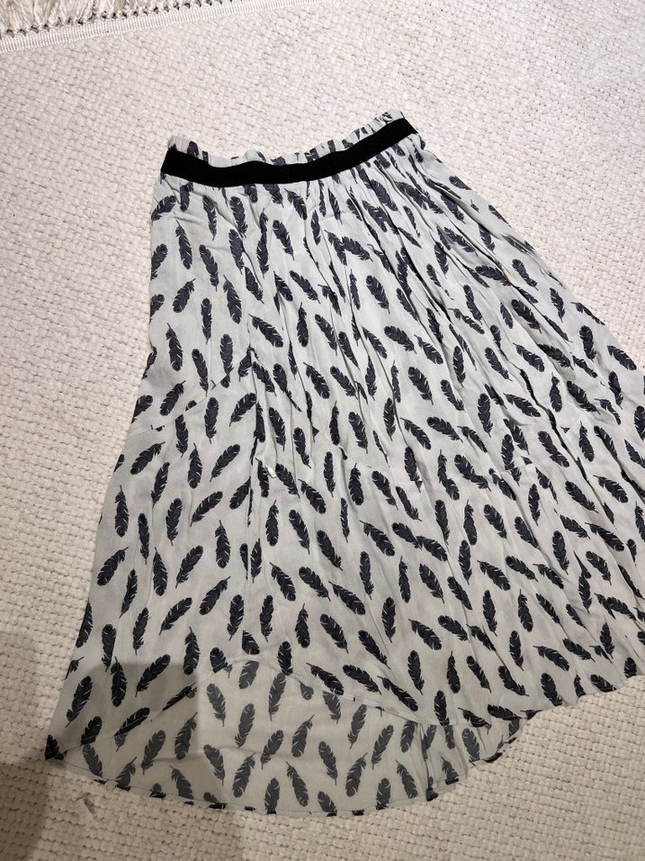 Bohem Gri Desenli Uzun Hamile Etek - Görsel 2