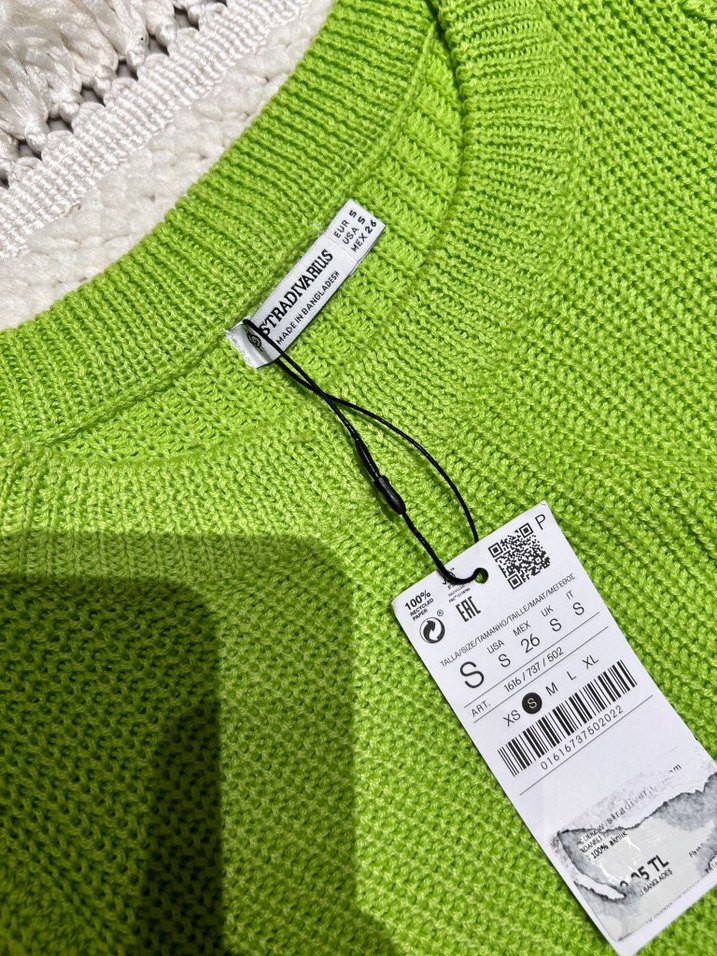 Yeşil Crop Triko Kadın Kazak - Görsel 3