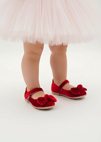 Kız Çocuk Kırmızı Fırfırlı Babet - Görsel 2