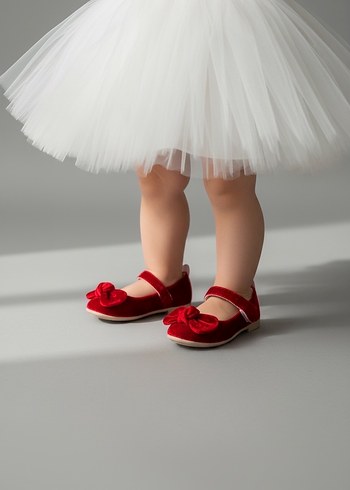 Kız Çocuk Kırmızı Fırfırlı Babet - Görsel 3