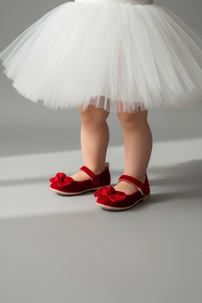 Kız Çocuk Kırmızı Fırfırlı Babet - Görsel 3