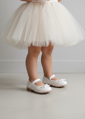 Beyaz Kız Çocuk Babet Ayakkabı - Görsel 2