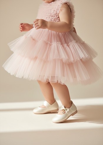 Kız Çocuk Beyaz Fiyonk Detaylı Babet - Görsel 2