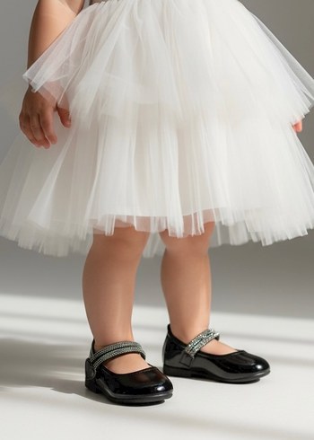 Kız Çocuk Siyah Rugan Tokalı Babet - Görsel 2