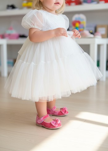 Kız Çocuk Pembe Fiyonklu Babet - Görsel 2