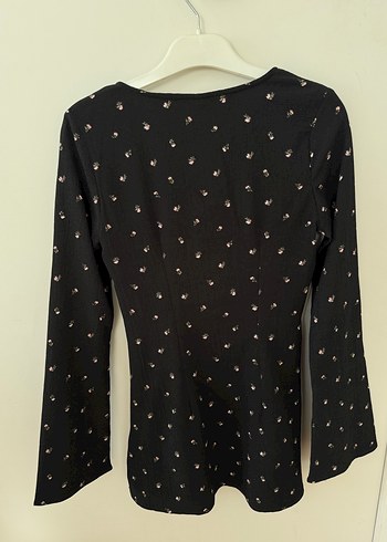 XXS, V Yaka Siyah Uzun Kollu Mini Elbise - Görsel 2