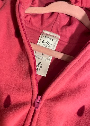 Kız Çocuk Pembe Kapüşonlu Fermuarlı Yelek - Görsel 2