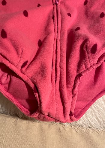 Kız Çocuk Pembe Kapüşonlu Fermuarlı Yelek - Görsel 5