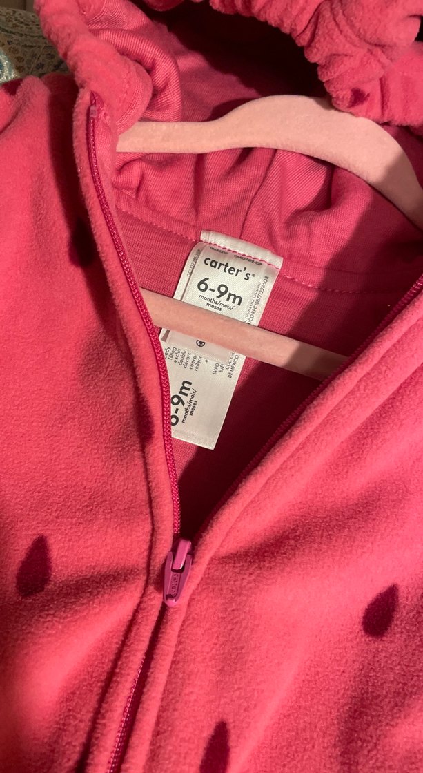 Kız Çocuk Pembe Kapüşonlu Fermuarlı Yelek - Görsel 2