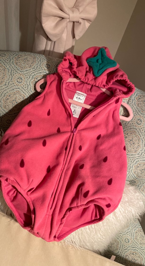 Kız Çocuk Pembe Kapüşonlu Fermuarlı Yelek - Görsel 4