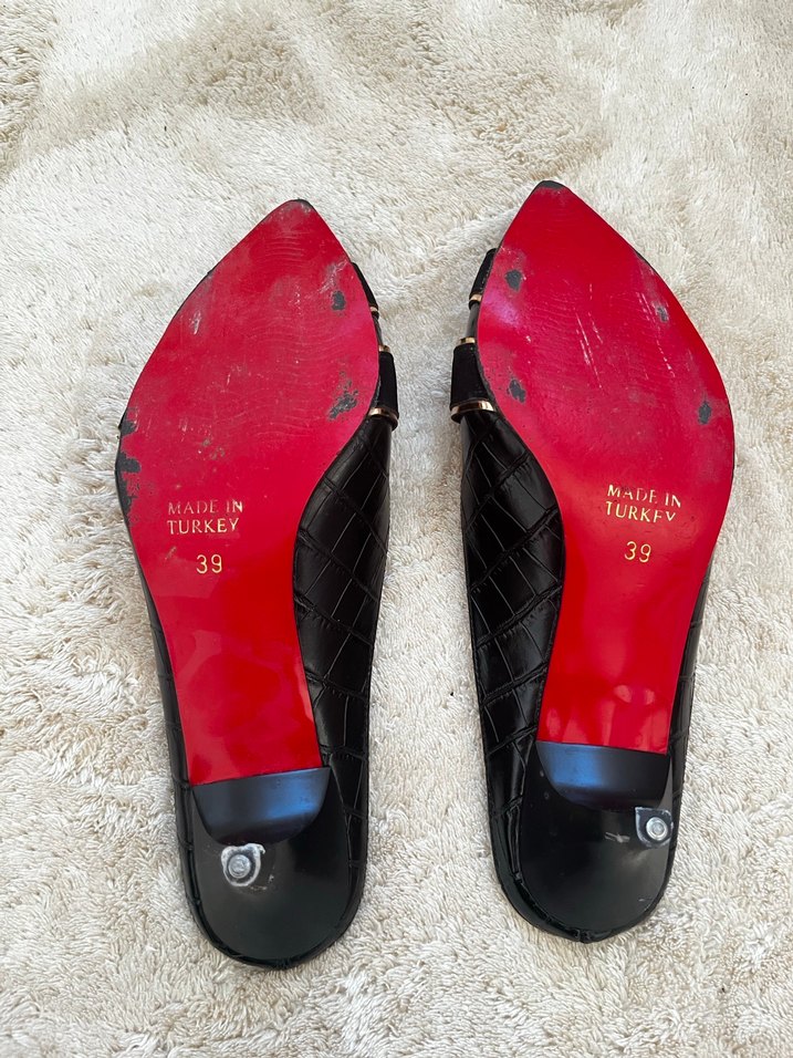 Hermes Kadın Siyah Tokalı Topuklu Terlik - Görsel 2