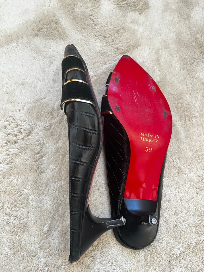 Hermes Kadın Siyah Tokalı Topuklu Terlik - Görsel 3