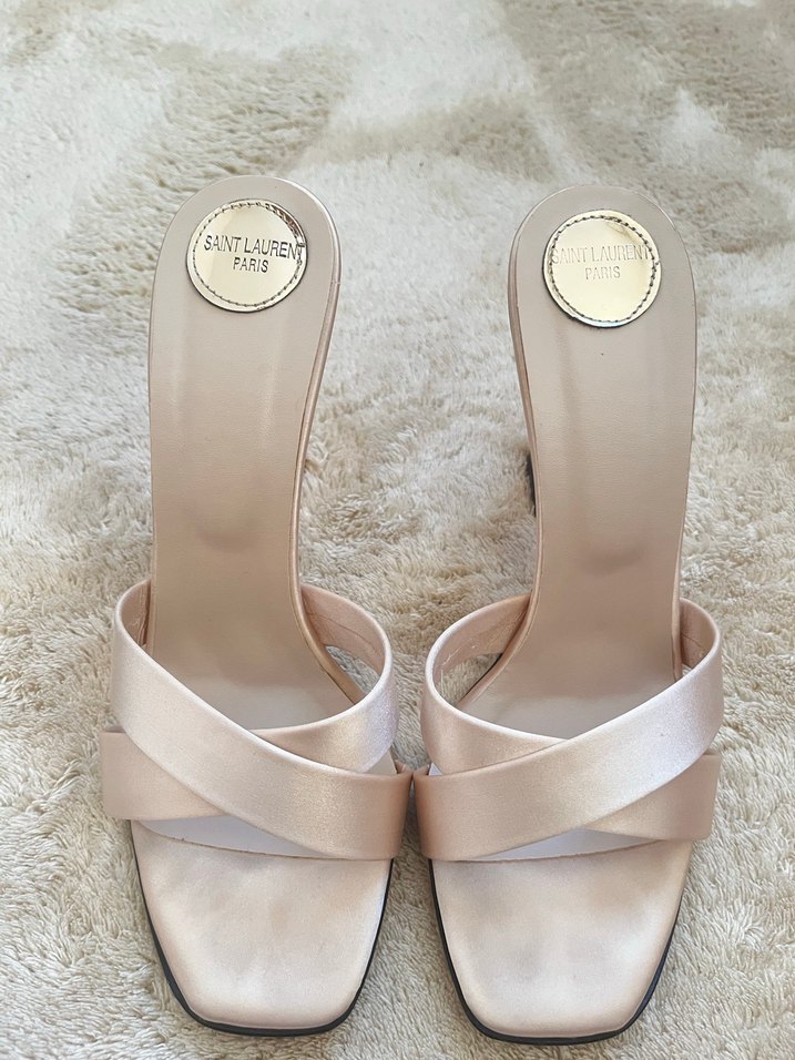 Bej Parlak Yılan Desenli Stiletto Kadın Ayakkabı - Görsel 3