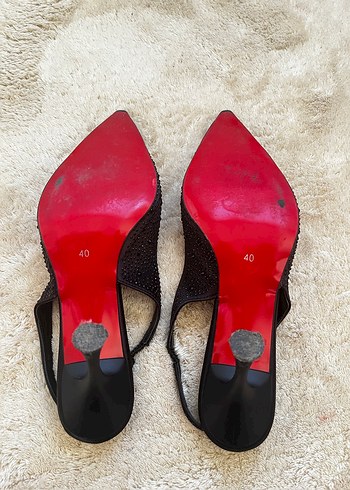 Siyah Payetli Stiletto Topuklu Kadın Ayakkabı - Görsel 3