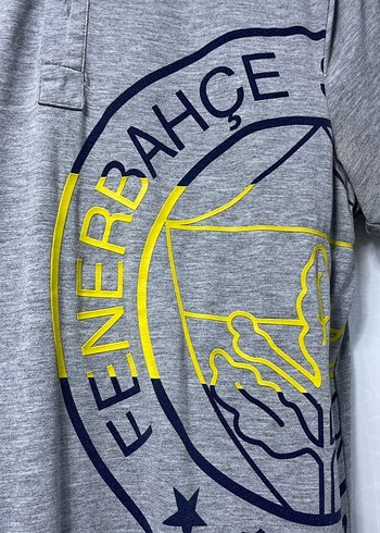 Gri Fenerbahçe Baskılı Polo Tişört - Görsel 3