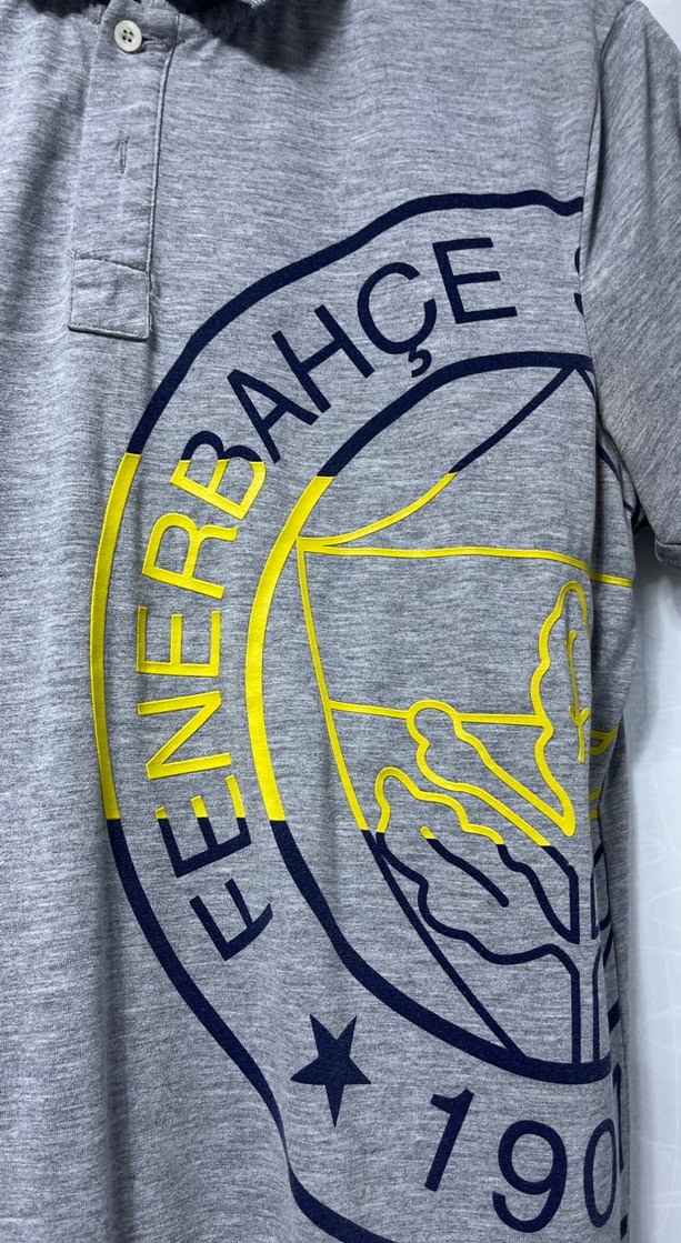 Gri Fenerbahçe Baskılı Polo Tişört - Görsel 3