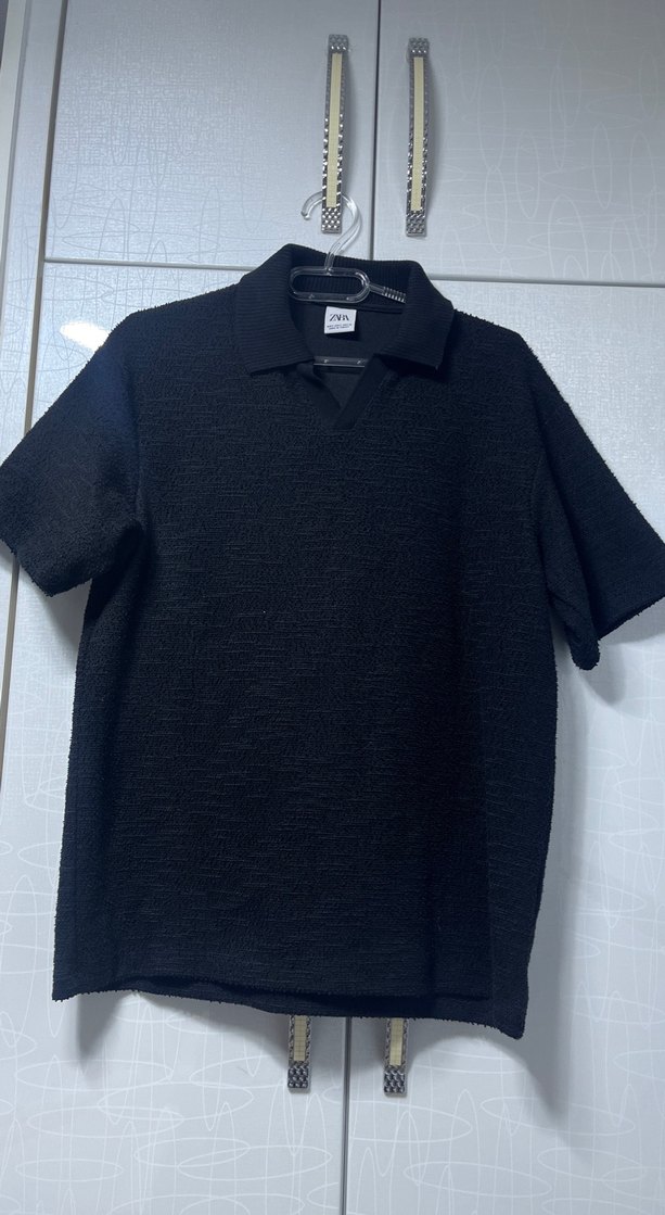 Erkek Siyah Kısa Kollu Polo Tişört - Görsel 3