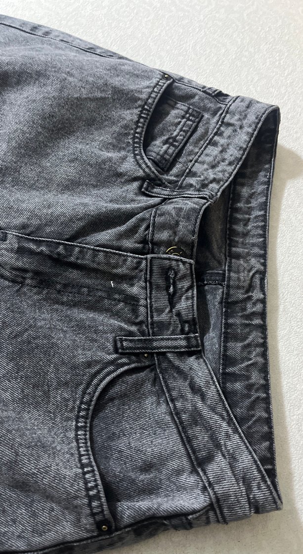 Gri  erkek Kot Pantolon - Kemerli, Regular Fit - Görsel 2