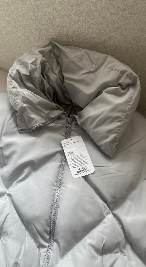 Gri Kadın Kışlık Midi Mont - Görsel 2