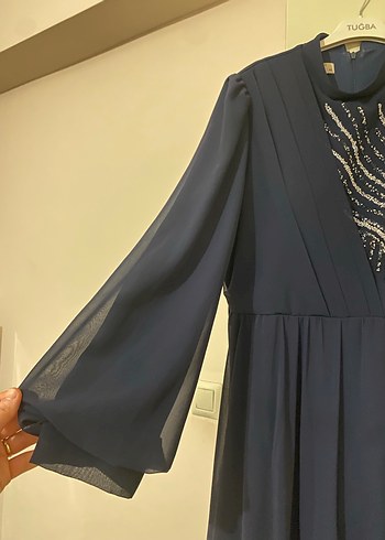 LACİVERT TESETTÜR ABİYE - Görsel 3