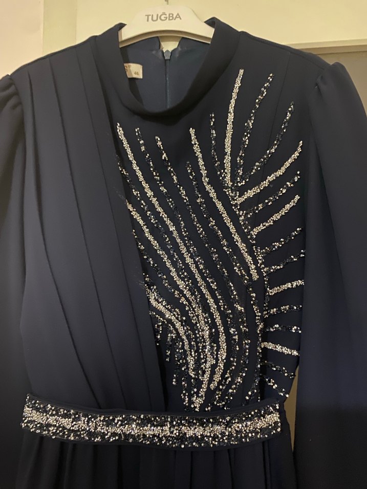 LACİVERT TESETTÜR ABİYE - Görsel 2