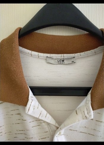 Beyaz Baskılı Beyaz Keten Polo Tişört - Görsel 3