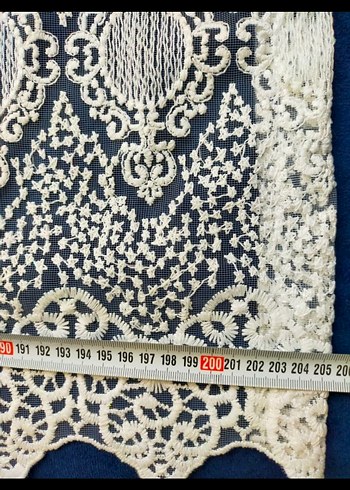 Beyaz İşlemeli Geleneksel Tül Perde - Görsel 6