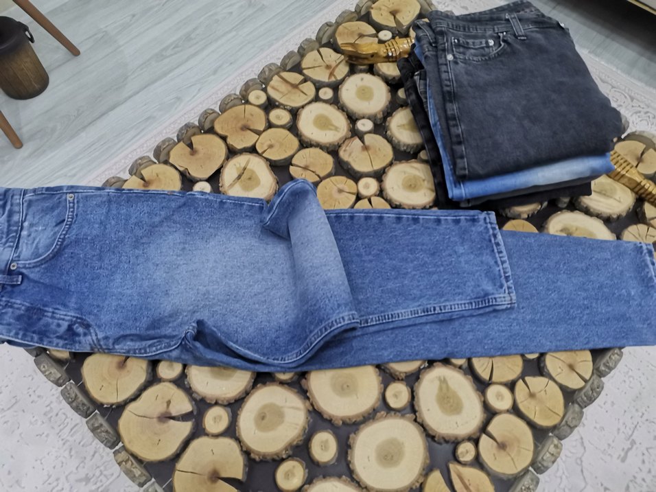 Erkek Mavi Denim Bağlamalı Günlük Kot Pantolon - Görsel 5
