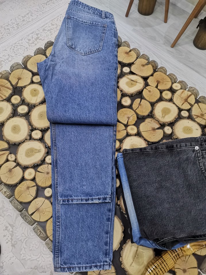 Erkek Mavi Denim Bağlamalı Günlük Kot Pantolon - Görsel 3