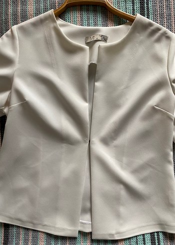 Beyaz Blazer Ceket - Görsel 3