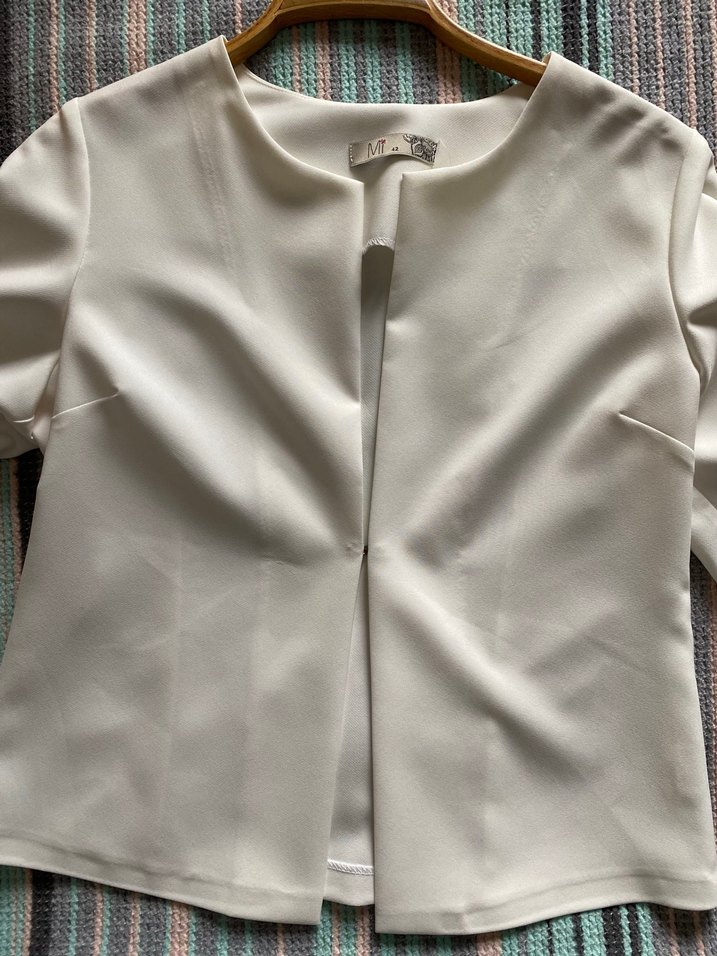 Beyaz Blazer Ceket - Görsel 3