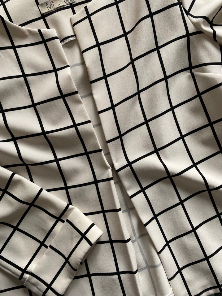 Ekose Desenli Blazer Ceket - Görsel 3